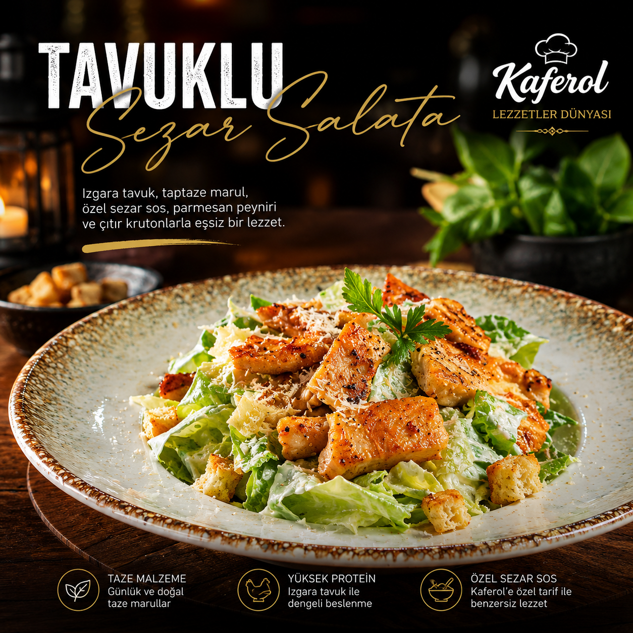 Tavuklu Sezar Salata